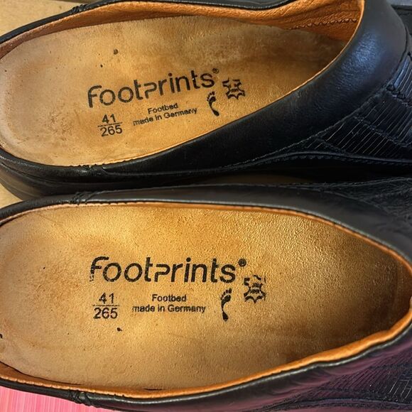 FootPrints Birkenstocks Black Tooled Animal Print Loafers size 41 USA 11 - Picture 8 of 8